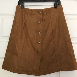 Xhiliration suede tan skirt size XS